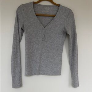 American Eagle Outfitters Heather Gray Long Sleeve Top